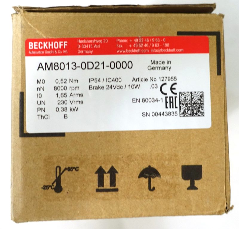 Серводвигатель Beckhoff AM8013-0D21-0000