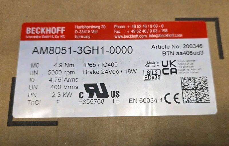 Серводвигатель Beckhoff AM8051-3GH1-0000