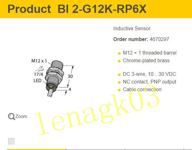 Датчик приближения Turck BI2-G12K-RP6X