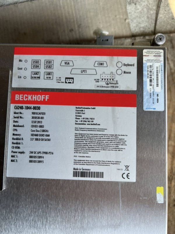 Промышленный компьютер Beckhoff C6240-1044-0030