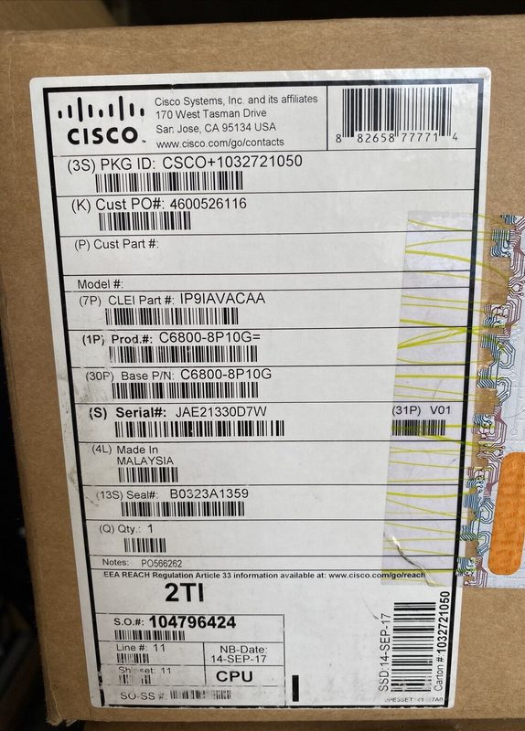 Коммутатор Cisco C6800-8P10G