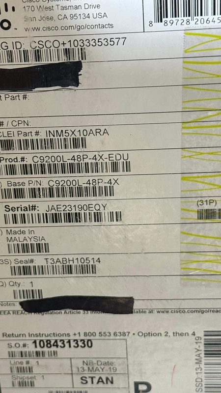 Коммутатор Cisco C9200L-48P-4X-EDU