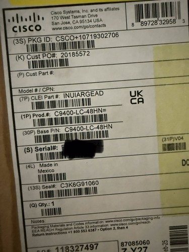 Коммутатор Cisco C9400-LC-48HN