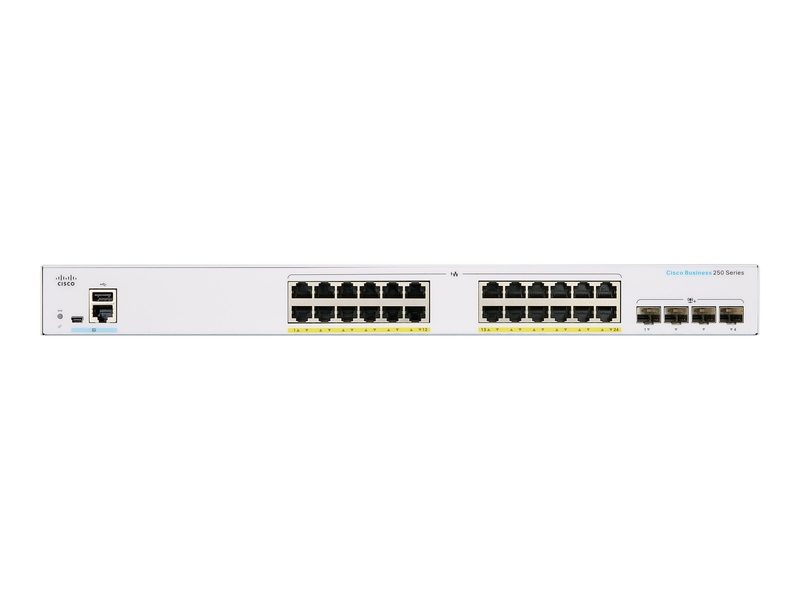 Коммутатор Cisco CBS250-24P-4X-EU