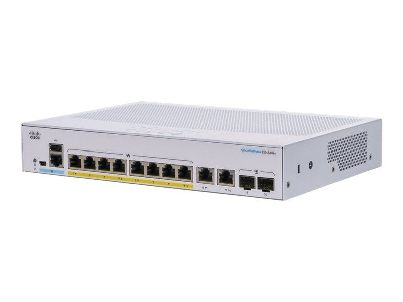 Коммутатор Cisco CBS250-8FP-E-2G-EU