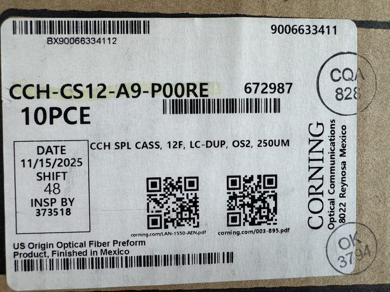 Оптическая кассета Corning CCH-CS12-A9-P00RE