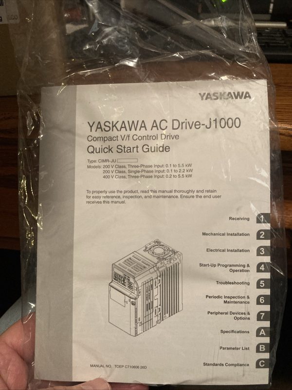 Частотный преобразователь Yaskawa CIMR-JCBA0002BMA