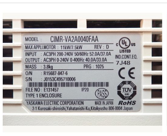 Частотный преобразователь Yaskawa CIMR-VA2A0040FAA