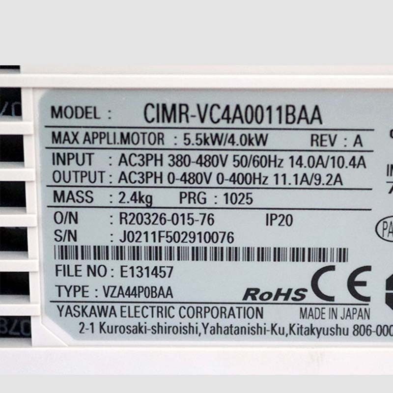 Частотный преобразователь Yaskawa CIMR-VC4A0011BAA