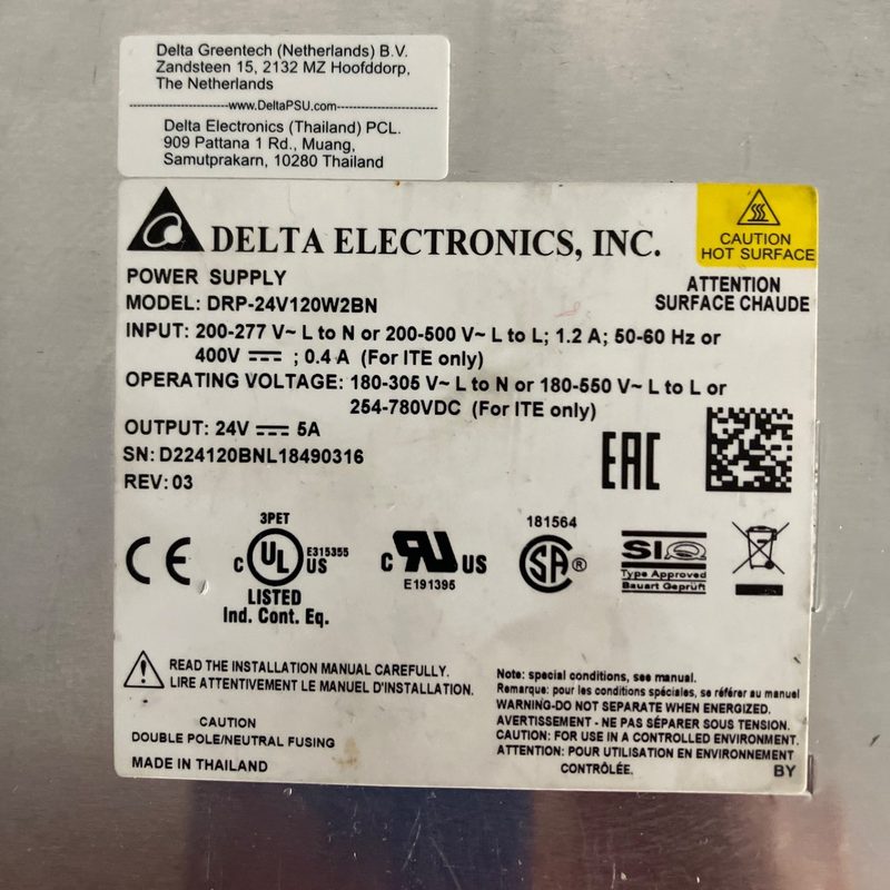 Блок питания Delta DRP-24V120W2BN