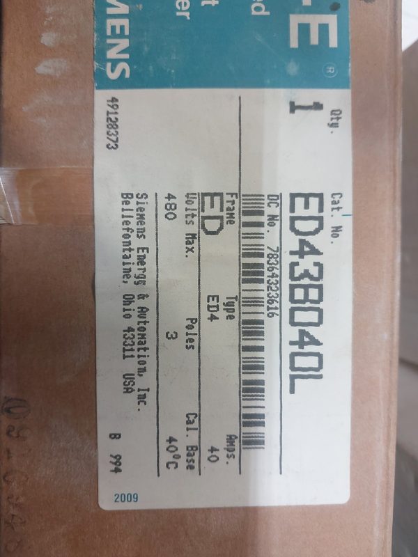 Автоматический выключатель Siemens ED43B040L