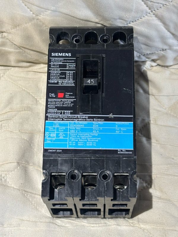 Автоматический выключатель Siemens ED43B045