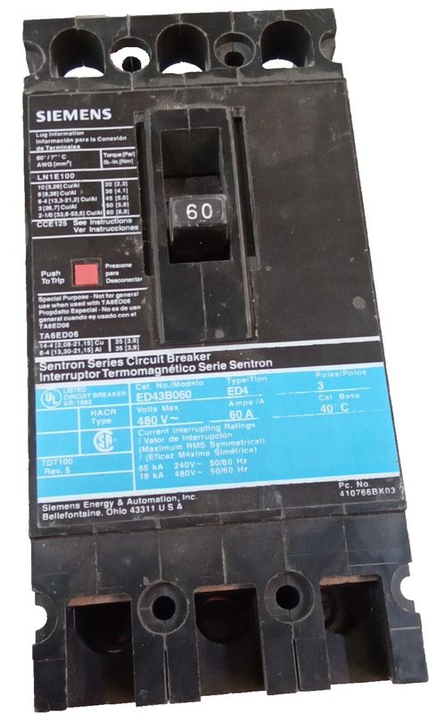 Автоматический выключатель Siemens ED4/CIRCUIT