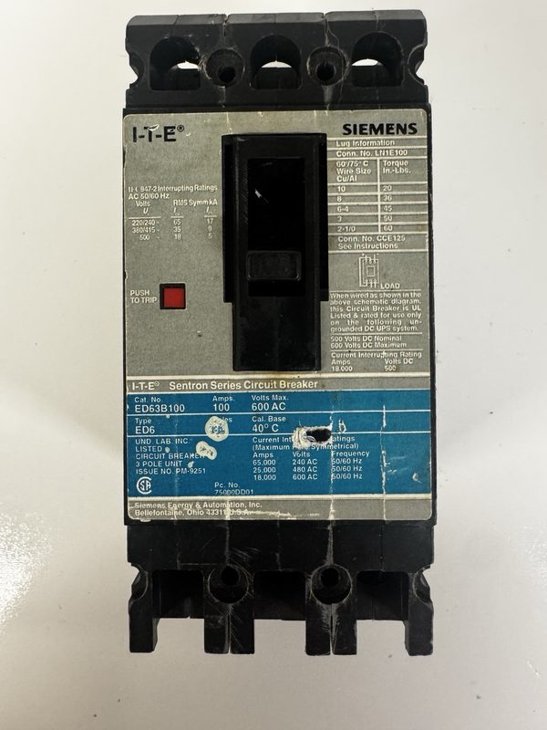 Автоматический выключатель Siemens ED63B100