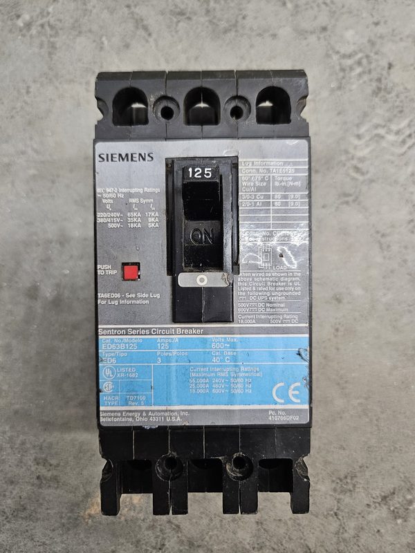 Автоматический выключатель Siemens ED63B125