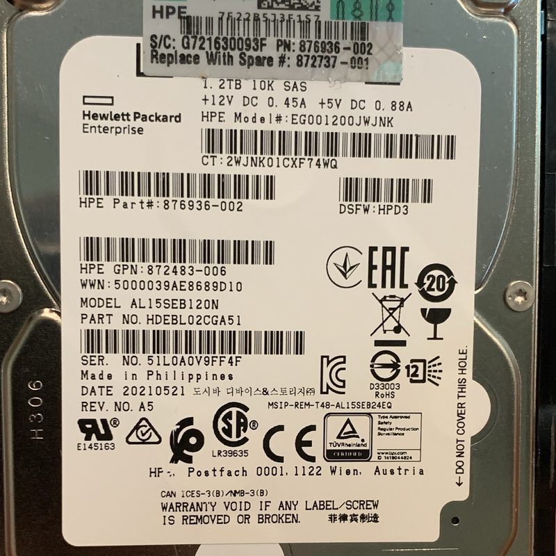 Жёсткий диск HPE EG001200JWJNK