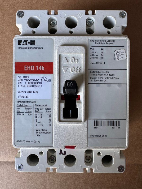 Автоматический выключатель Eaton EHD3050BP10