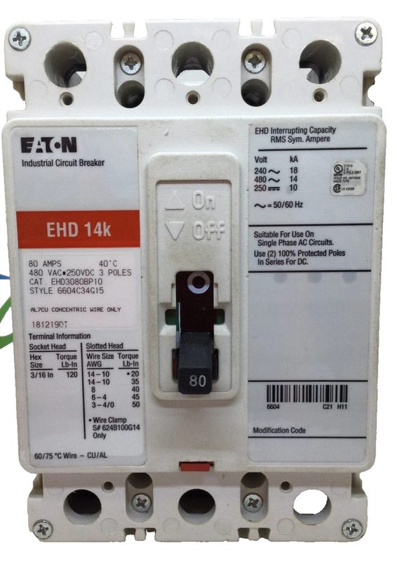Автоматический выключатель Eaton EHD3080BP10