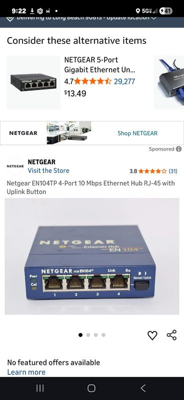 Коммутатор Netgear EN104TP