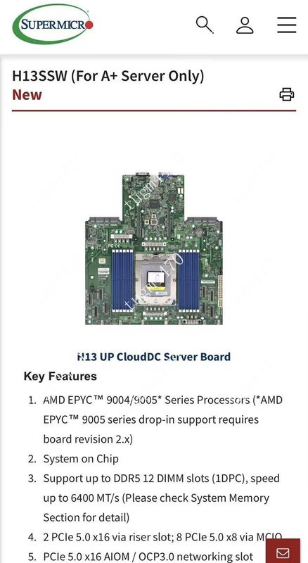 Процессор Supermicro EPYC9004-9005