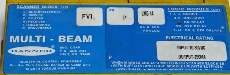 Датчик приближения Banner FV1-P-LM5-14