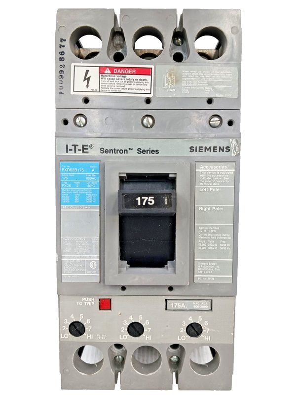 Автоматический выключатель Siemens FXD63B175
