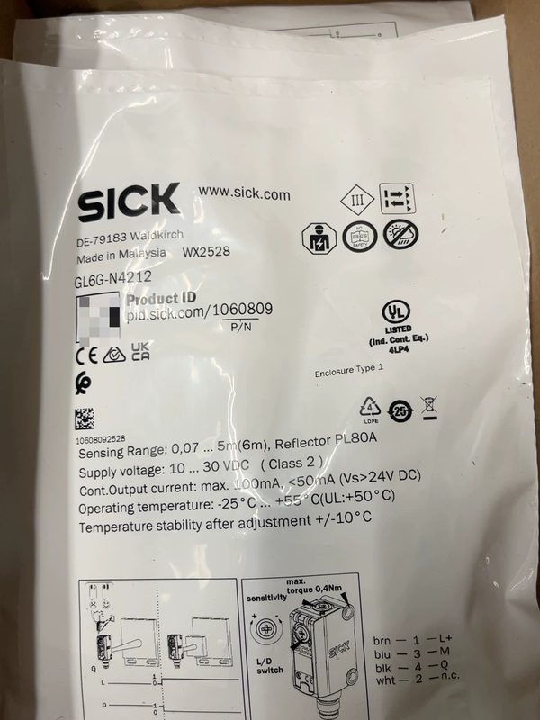 Фотоэлектрический датчик SICK GL6G-N4212