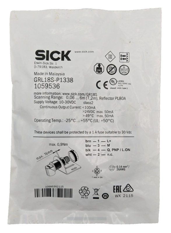 Фотоэлектрический датчик SICK GRL18S-P1338
