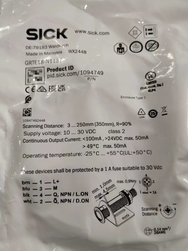 Фотоэлектрический датчик SICK GRTE18-N1137