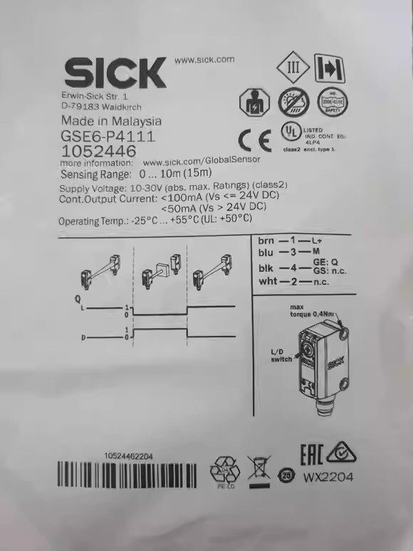 Фотоэлектрический датчик SICK GSE6-P4111