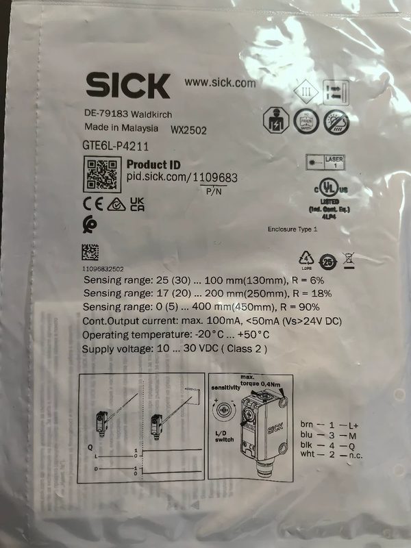 Фотоэлектрический датчик SICK GTE6L-P4211