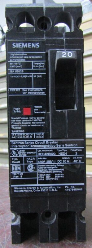 Автоматический выключатель Siemens HED42B020