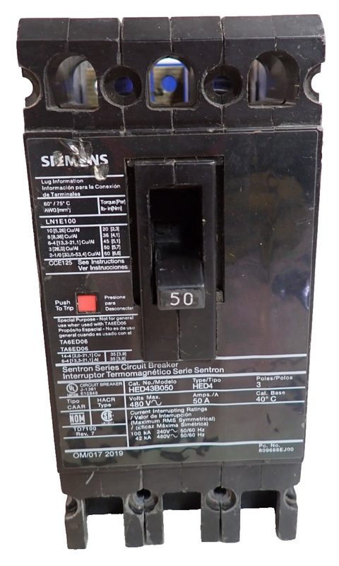 Автоматический выключатель Siemens HED43B050
