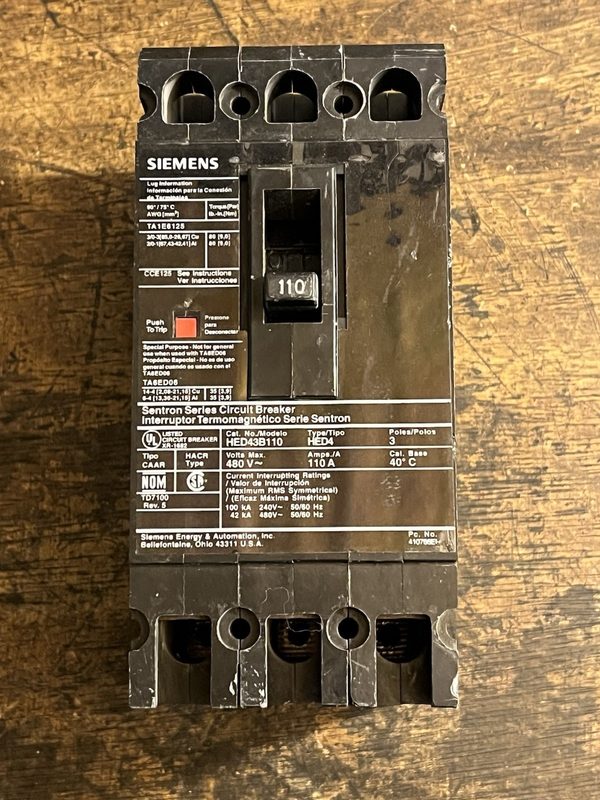 Автоматический выключатель Siemens HED43B110