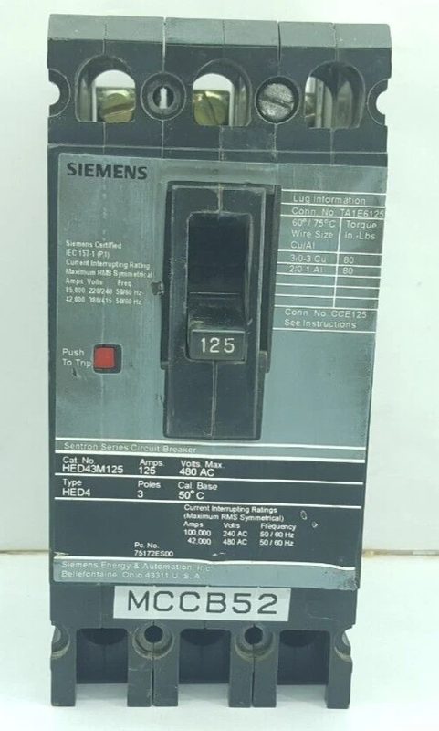 Автоматический выключатель Siemens HED43M125