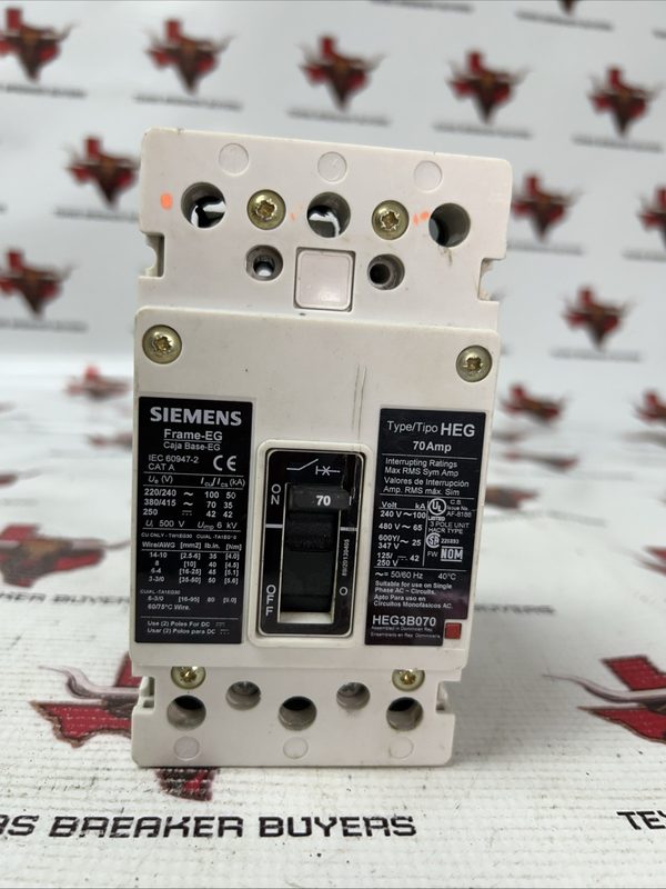 Автоматический выключатель Siemens HEG3B070
