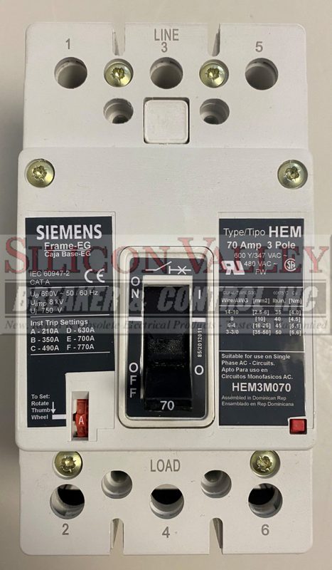Автоматический выключатель Siemens HEM3M070