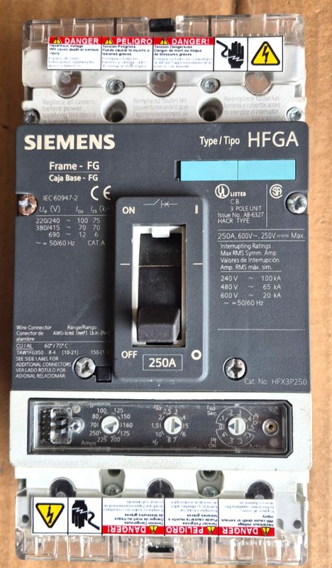 Автоматический выключатель Siemens HFX3P250