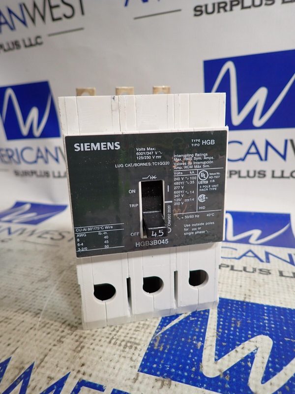 Автоматический выключатель Siemens HGB3B045