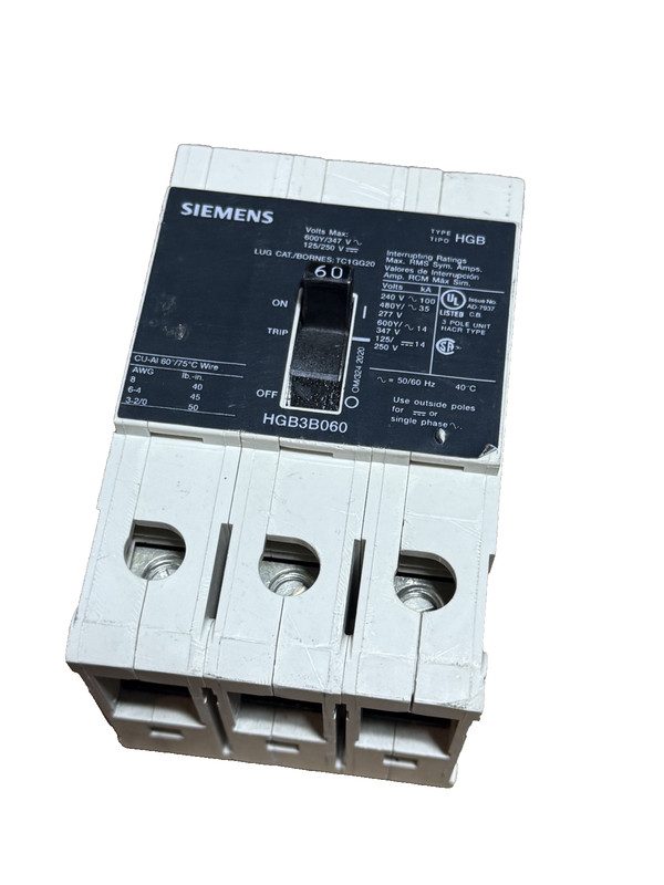 Автоматический выключатель Siemens HGB3B060