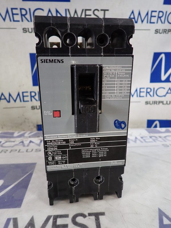 Автоматический выключатель Siemens HHED63B100