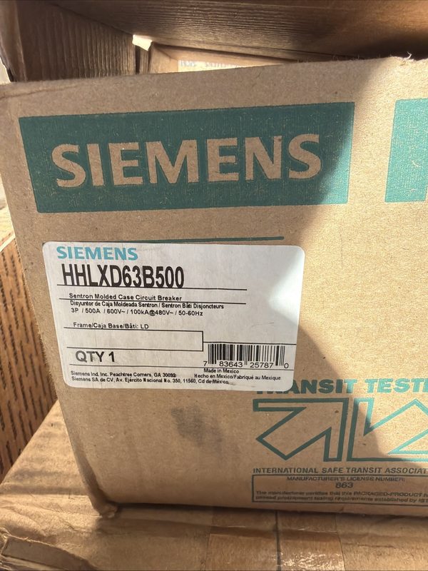 Автоматический выключатель Siemens HHLXD63B500