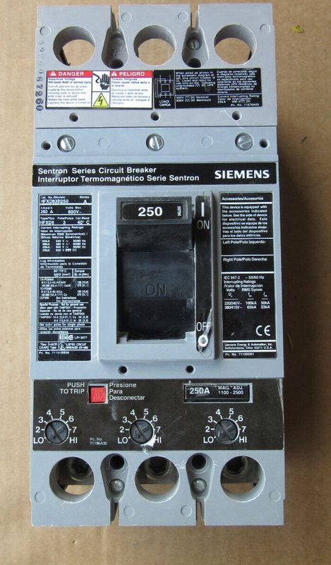 Автоматический выключатель Siemens HJXD63B250