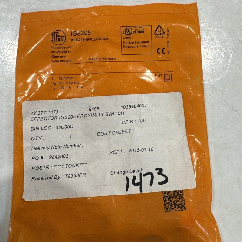 Датчик приближения ifm IGB3012-BPKG/US-104