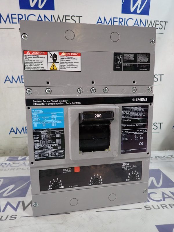 Автоматический выключатель Siemens JXD63B200