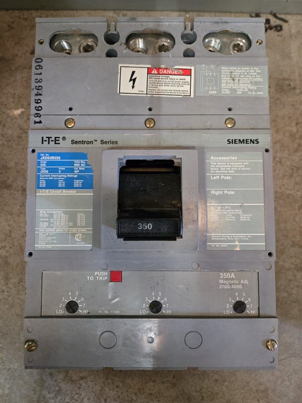 Автоматический выключатель Siemens JXD63B350