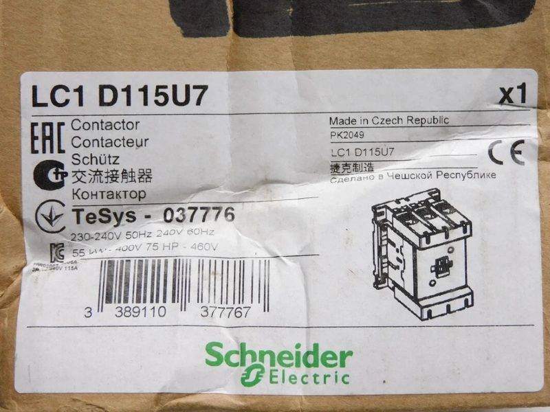 Контактор Schneider LC1D115U7