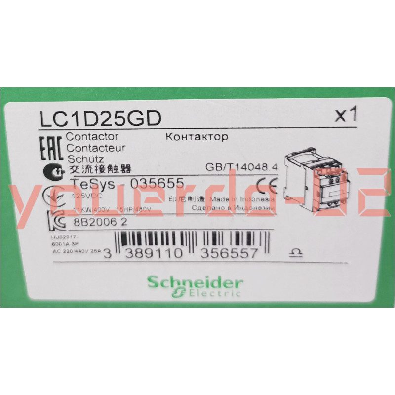 Контактор Schneider LC1D25GD
