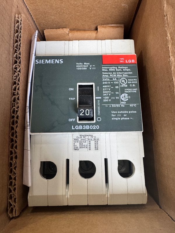Автоматический выключатель Siemens LGB3B020