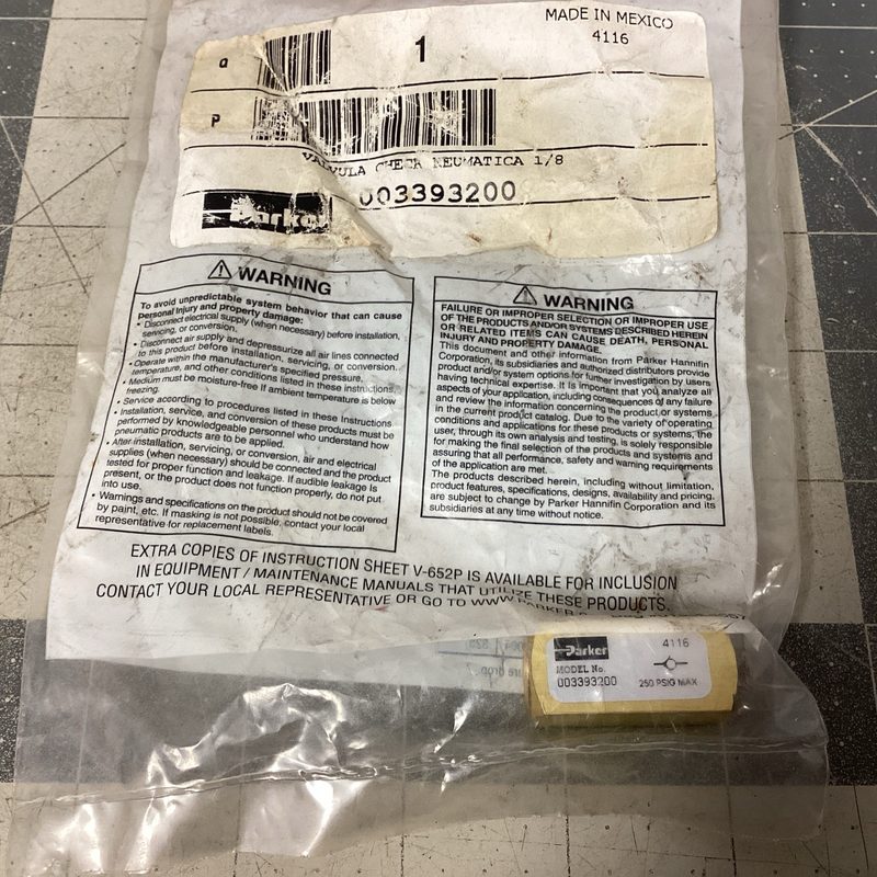 Обратный клапан Parker LQS58F